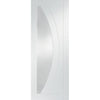 Premium Single Sliding Door & Wall Track - Salerno Door - Clear Glass - White Primed