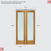 OUTLET - Contemporary Pattern 10 Oak Bifold Internal Door - Clear Glass 1981x762x35mm