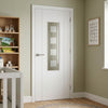 Contemporary Stirling Lightly Grained Internal PVC Door with Sandblast Squares