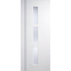 Premium Single Sliding Door & Wall Track - Sierra Blanco Door - Frosted Glass - White Painted