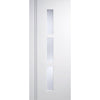 Premium Single Sliding Door & Wall Track - Sierra Blanco Door - Frosted Glass - White Painted