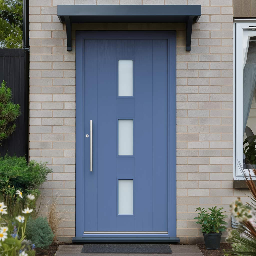 Copenhagen External Oak Front Door - Frosted Double Glazing - Colour Options