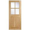 Oak Cottage Door 4L - Clear Double Glazing - Colour Options