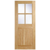 Oak Cottage Door 4L - Clear Double Glazing - Colour Options