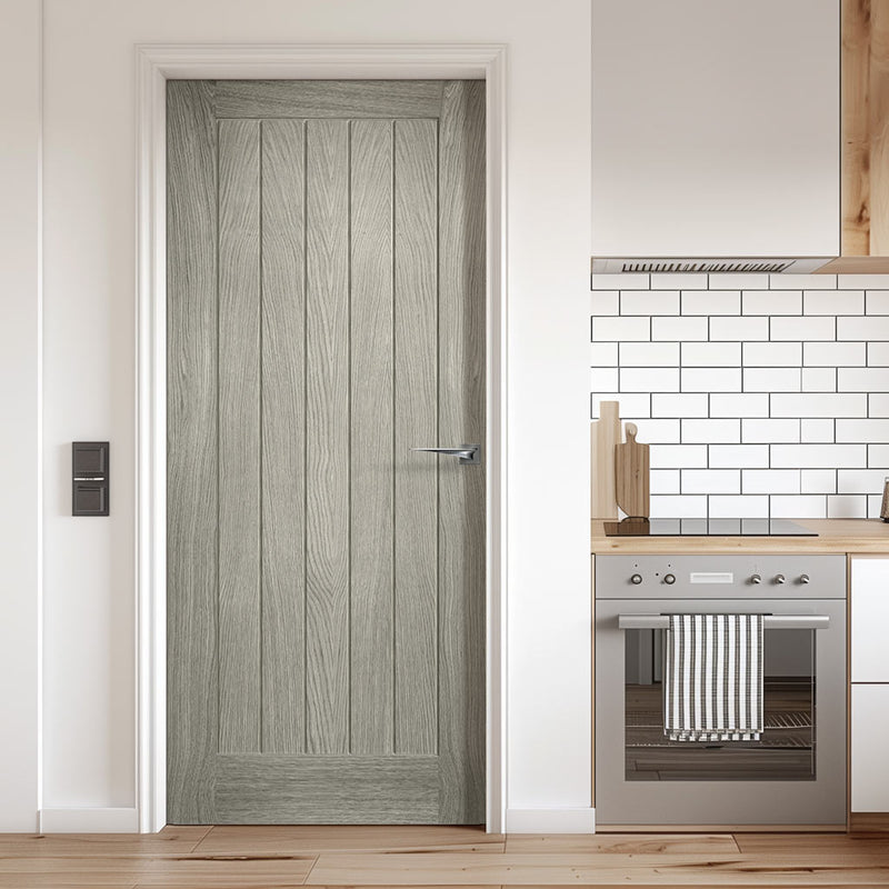 Fire Rated Internal Door - Cottage Light Grey Door - Laminated - Prefinished
