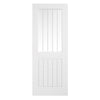 Cottage Smooth Moulded Internal Door  - Clear Glass with Frosted Lines - White Primed