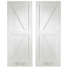 Premium Single Sliding Door & Wall Track - Cottage Frame Ledge and Braced Door - White Primed