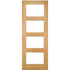 Oak Room Divider - Coventry Shaker Glazed Prefinished Door with Full Glass Side - 2018mm High - Multiple Widths