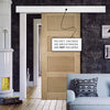 Single Sliding Door & Wall Track - Coventry Shaker Style Oak Door - Unfinished