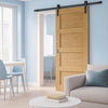 Single Sliding Door & Black Barn Track - Coventry Oak Prefinished Shaker Style Door