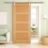 Saturn Tubular Stainless Steel Sliding Track & Coventry Shaker Oak Door - Prefinished