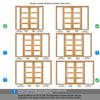 Oak Room Divider - Coventry Shaker Glazed Prefinished Door Pair with Full Glass Side - 2018mm High - Multiple Widths