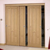 Minimalist Wardrobe Door & Frame Kit - Three Coventry Contemporary Oak Panel Doors - Unfinished