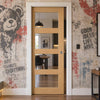 Coventry Shaker Style Oak Single Evokit Pocket Door - Clear Glass - Unfinished