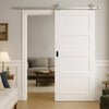 Top Mounted Stainless Steel Sliding Track & Door - Coventry White Primed Shaker Door