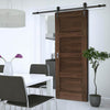 Single Sliding Door & Black Barn Track - Coventry Walnut Prefinished Shaker Style Door