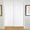 Minimalist Wardrobe Door & Frame Kit - Two Coventry Panel Doors - White Primed