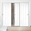 Minimalist Wardrobe Door & Frame Kit - Three Coventry Panel Doors - White Primed