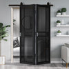 SpaceEasi Top Mounted Black Folding Track & Double Door - Dalston Black Door - Prefinished - Tinted Glass - Urban Collection