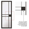 Dalston Black Internal Door - Prefinished - Clear Glass - Urban Collection