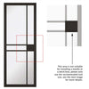 Dalston Black Internal Door Pair - Prefinished - Clear Glass - Urban Collection