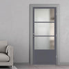Staten 3 Pane 1 Panel Solid Wood Internal Door UK Made DD6310SG - Frosted Glass - Eco-Urban - Colour Options