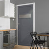 Orkney 1 Pane 2 Panel Solid Wood Internal Door UK Made DD6403G Clear Glass - Eco-Urban - Colour Options