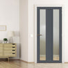 Avenue 2 Pane 1 Panel Solid Wood Internal Door UK Made DD6410G Clear Glass - Eco-Urban - Colour Options