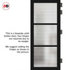 Manchester 3 Pane Solid Wood Internal Door Pair UK Made DD6306 - Clear Reeded Glass - Eco-Urban® Shadow Black Premium Primed
