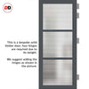 Manchester 3 Pane Solid Wood Internal Door Pair UK Made DD6306 - Clear Reeded Glass - Eco-Urban® Stormy Grey Premium Primed