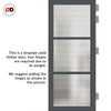 Manchester 3 Pane Solid Wood Internal Door UK Made DD6306 - Clear Reeded Glass - Eco-Urban® Stormy Grey Premium Primed
