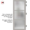 Manchester 3 Pane Solid Wood Internal Door UK Made DD6306 - Clear Reeded Glass - Eco-Urban® Mist Grey Premium Primed