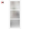 Manchester 3 Pane Solid Wood Internal Door UK Made DD6306 - Clear Reeded Glass - Eco-Urban® Cloud White Premium Primed