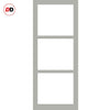 Single Sliding Door & Premium Wall Track - Eco-Urban® Manchester 3 Pane Door DD6306G - Clear Glass - 6 Colour Options