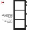 Manchester 3 Pane Solid Wood Internal Door UK Made DD6306 - Clear Reeded Glass - Eco-Urban® Shadow Black Premium Primed