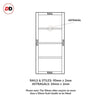 SpaceEasi Top Mounted Black Folding Track & Double Door - Eco-Urban® Brooklyn 4 Pane Solid Wood Door DD6308G - Clear Glass - Premium Primed Colour Options