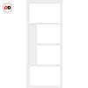 Double Sliding Door & Premium Wall Track - Eco-Urban® Boston 4 Pane Doors DD6311G - Clear Glass - 6 Colour Options