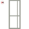 Single Sliding Door & Premium Wall Track - Eco-Urban® Marfa 4 Pane Door DD6313SG - Frosted Glass - 6 Colour Options