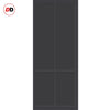 Single Sliding Door & Premium Wall Track - Eco-Urban® Bronx 4 Panel Door DD6315 - 6 Colour Options