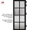 Perth 8 Pane Solid Wood Internal Door Pair UK Made DD6318 - Clear Reeded Glass - Eco-Urban® Shadow Black Premium Primed