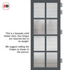 Perth 8 Pane Solid Wood Internal Door Pair UK Made DD6318 - Clear Reeded Glass - Eco-Urban® Stormy Grey Premium Primed