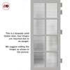 Perth 8 Pane Solid Wood Internal Door Pair UK Made DD6318 - Clear Reeded Glass - Eco-Urban® Mist Grey Premium Primed