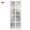 Perth 8 Pane Solid Wood Internal Door UK Made DD6318 - Clear Reeded Glass - Eco-Urban® Cloud White Premium Primed