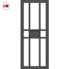 Double Sliding Door & Premium Wall Track - Eco-Urban® Tromso 8 Pane 1 Panel Doors DD6402G Clear Glass - 6 Colour Options