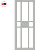 Double Sliding Door & Premium Wall Track - Eco-Urban® Tromso 8 Pane 1 Panel Doors DD6402SG Frosted Glass - 6 Colour Options