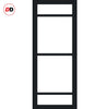 Double Sliding Door & Premium Wall Track - Eco-Urban® Malvan 4 Pane Doors DD6414SG Frosted Glass - 6 Colour Options