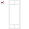 Single Sliding Door & Premium Wall Track - Eco-Urban® Sydney 5 Pane Door DD6417SG Frosted Glass - 6 Colour Options