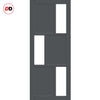 Double Sliding Door & Premium Wall Track - Eco-Urban® Tokyo 3 Pane 3 Panel Doors DD6423SG Frosted Glass - 6 Colour Options