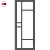 Double Sliding Door & Premium Wall Track - Eco-Urban® Isla 6 Pane Doors DD6429G Clear Glass - 6 Colour Options