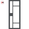 Double Sliding Door & Premium Wall Track - Eco-Urban® Jura 5 Pane 1 Panel Doors DD6431SG Frosted Glass - 6 Colour Options